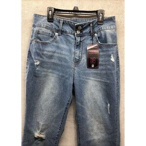 No Boundaries Juniors High Rise Flare Denim Jeans Size 13 Factory Destroyed NWT